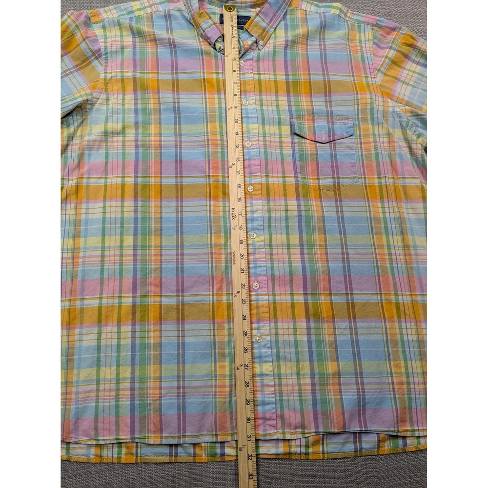 Ralph Lauren Beach Twill Shirt Mens 3XB Multicolor Plaid Short Sleeve Button Up - Picture 6 of 10